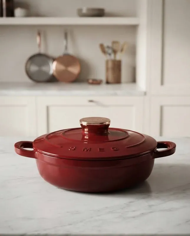 Smeg brendining emalli cho‘yan qozoni/qovurish idishi 5