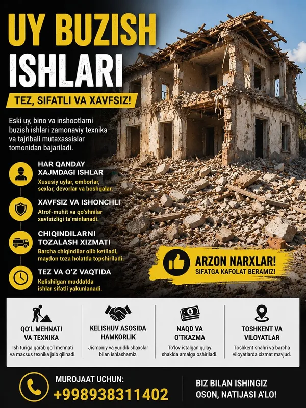 Uy buzish har hil buzish ishlari