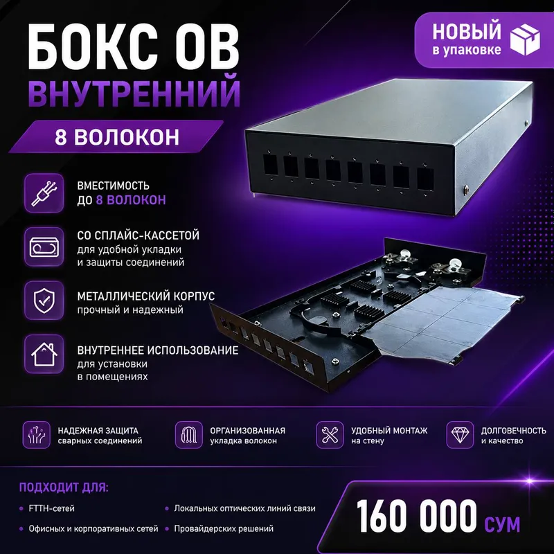 БОКС ОВ (внутренний) — 8 волокон