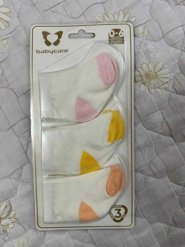 Носочки Babycare для новорождённого (0–6 месяцев), набор 3 пары