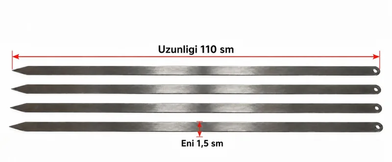 Кавказская шампур 110см Adana six nerjaveykadan 4mm 1 Кавказская шампур 110см Adana six nerjaveykadan 4mm 1