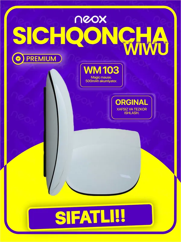Wiwu Magic Mouse WM-103 — Sensorli, jim simsiz sichqoncha 3 Wiwu Magic Mouse WM-103 — Sensorli, jim simsiz sichqoncha 3