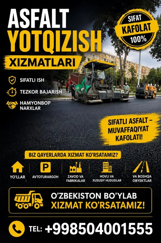100% гарантия качества и надежности Ishimiz Ishonchli 100% sfatli