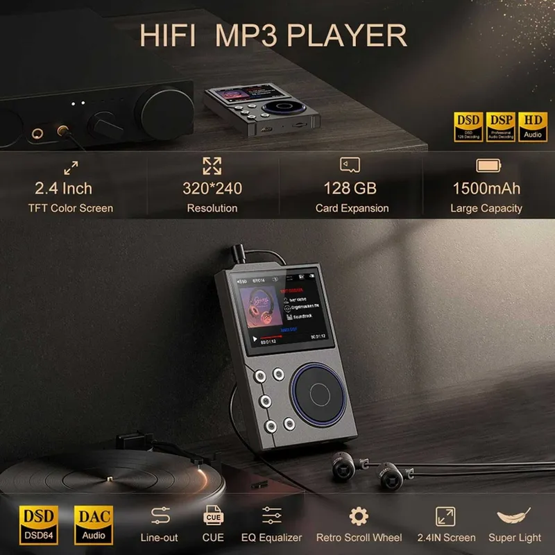 HiFi Hi-Res плеер Yoidesu (2.8") + карта 128 ГБ, Bluetooth 5.3, DSD — фото 3