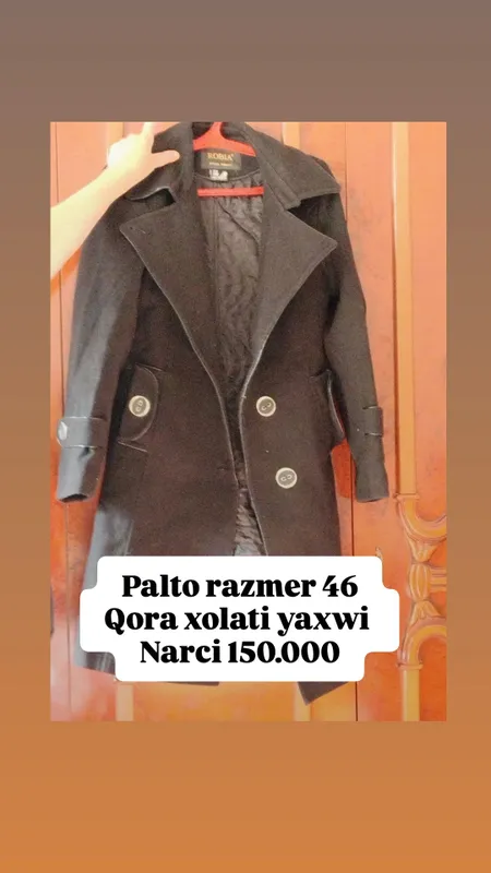 Palto qora kashemir — фото 1
