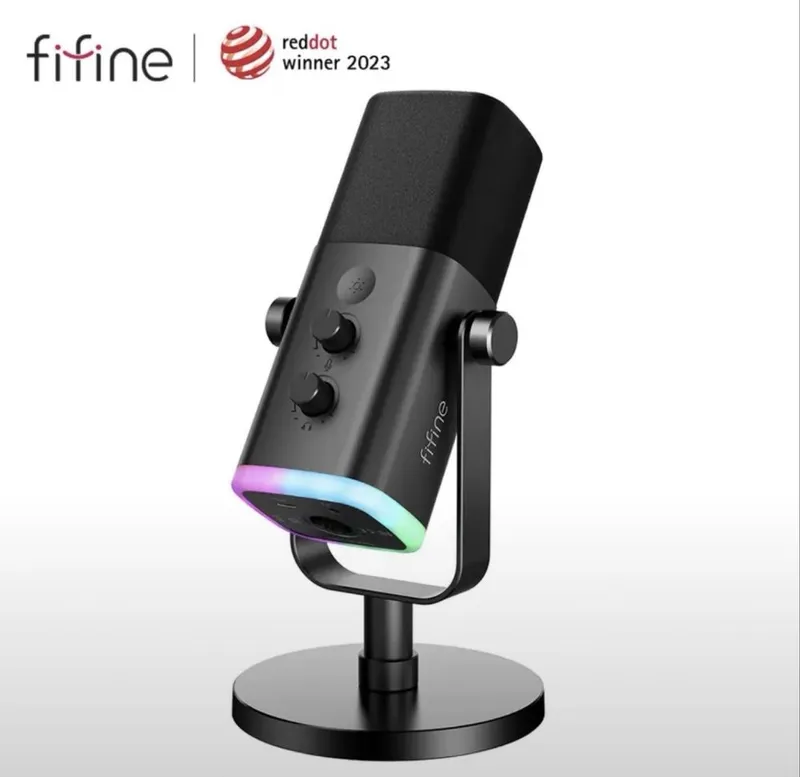 Dynamic Microphone with Touch Mute Mikrofon, Headphone jack for PC