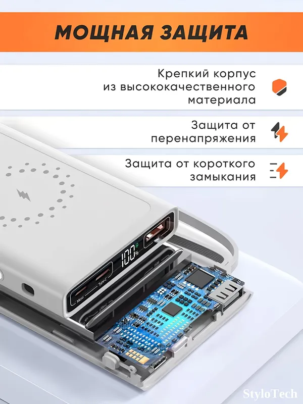 Внешний аккумулятор Power Bank 10000–30000 мА/ч 3