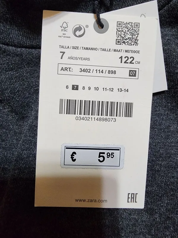 Водолазка Zara на 7 лет — фото 1