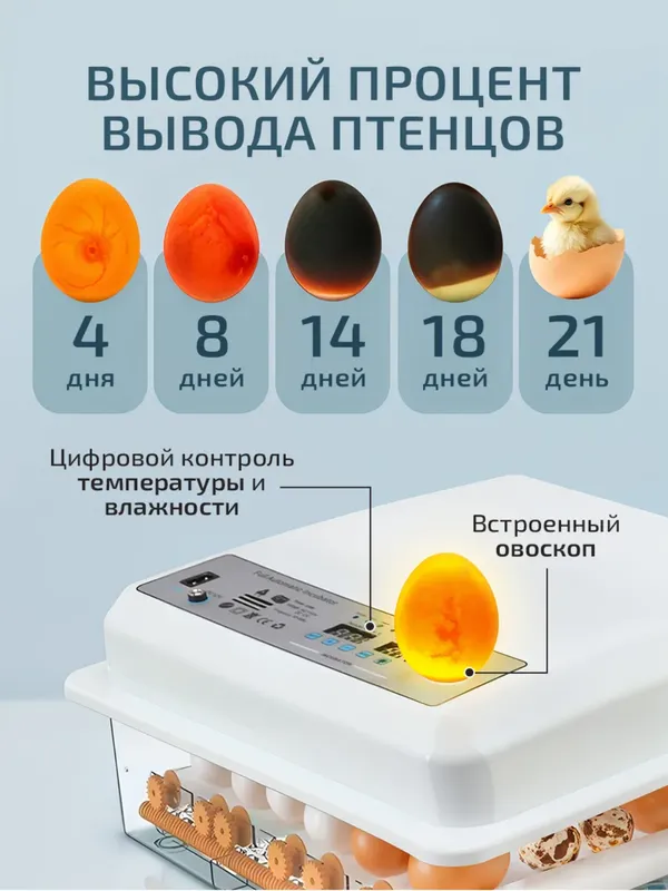Автоматический инкубатор яиц с автоповоротом — фото 9
