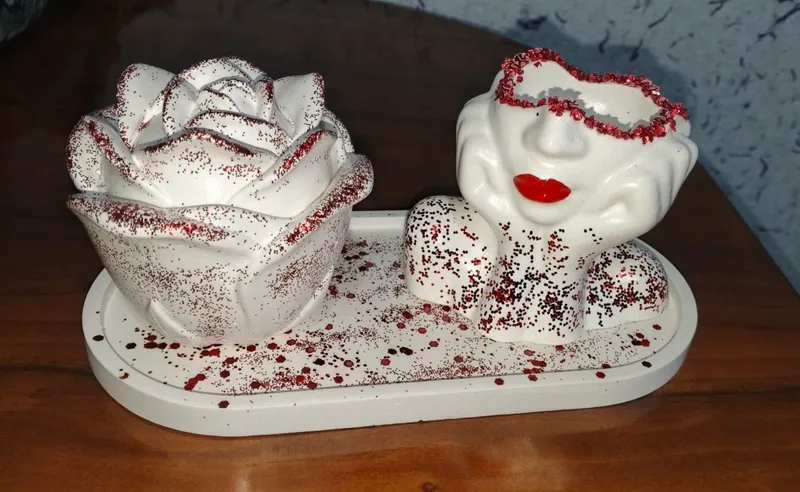 роза ручная работа из гипса
