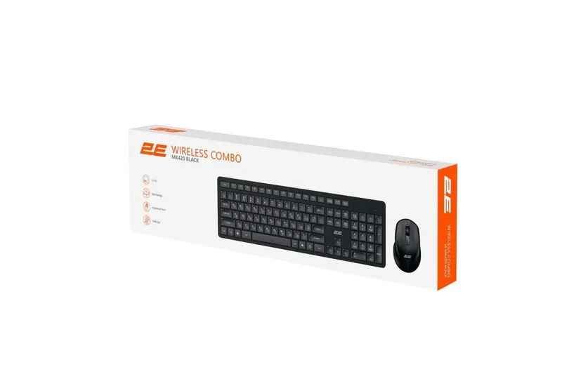 | Комплект 2E MK420 WL Black беспроводная клавиатура и мышь 2 | Комплект 2E MK420 WL Black беспроводная клавиатура и мышь 2