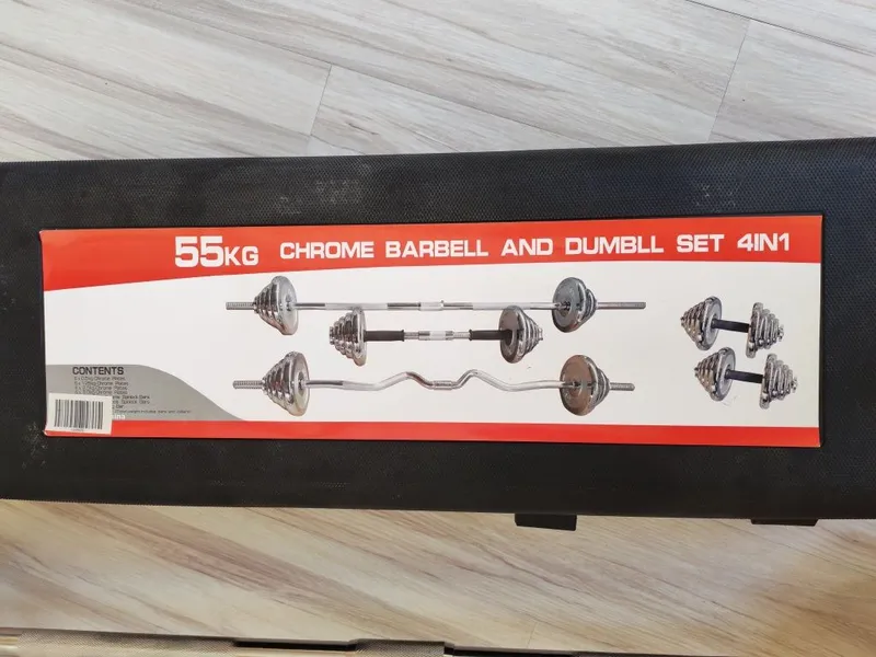 Гантели и штанга 4-в-1, 55 кг (Chrome Barbell & Dumbbell Set) Продаетс 1 Гантели и штанга 4-в-1, 55 кг (Chrome Barbell & Dumbbell Set) Продаетс 1