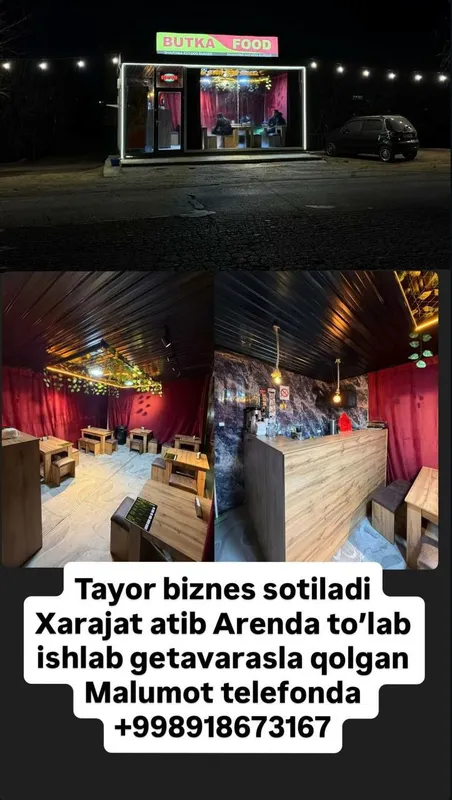 Tayyor biznes sotiladi yoki ijaraga bariladi 14 mln