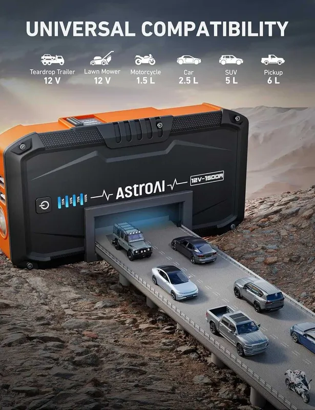 Пусковое зарядное (power bank) устройство Auxito 4000A/2000Lm/7200mAh — фото 3