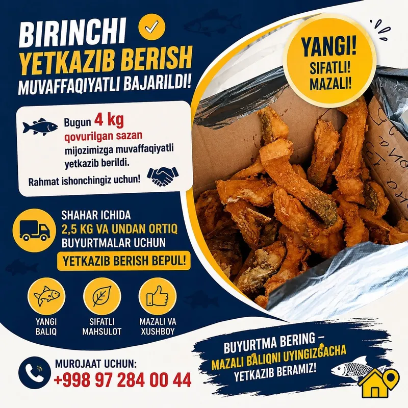 Urganch baliq bozor dostafka 3