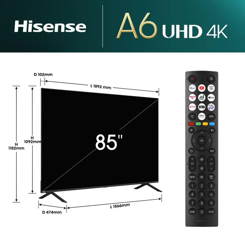 Телевизор Hisense 85A6N 4K UltraHD Smart TV — фото 1