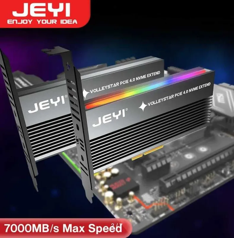 Адаптер PCI-E 4.0 → M.2 NVMe JEYI Volleystar Gen2 | до 64 Гбит/с — фото 1
