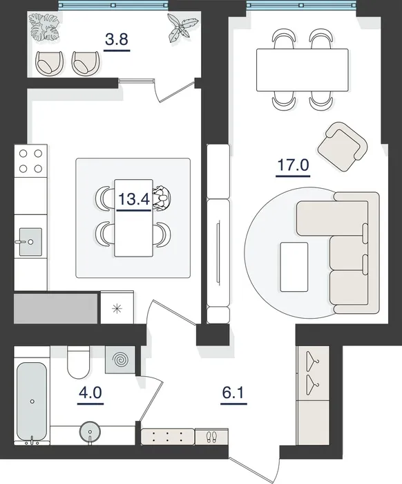 1-комнатная квартира, 45 м², Яшнабад 2 1-комнатная квартира, 45 м², Яшнабад 2
