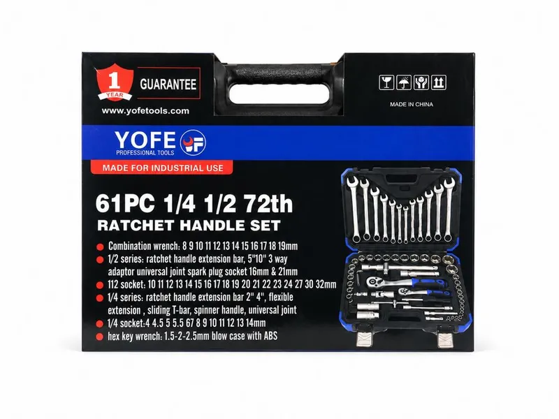 Профессиональный набор ключей и головок YOFE 61PCS Новый 6