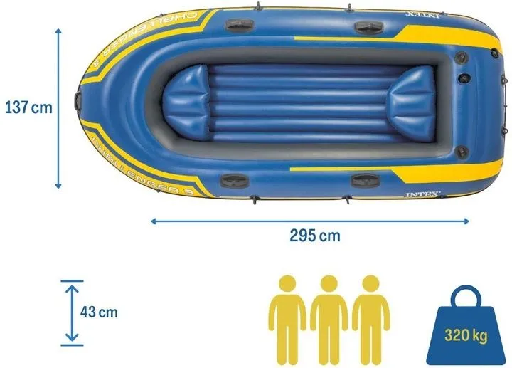 Надувная лодка Intex Challenger 3 Set 68370 для 3 человек — фото 3