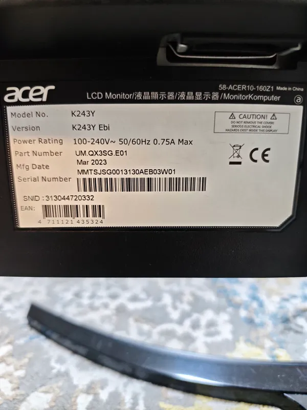Acer k243y монитор 24" 100гц — фото 3