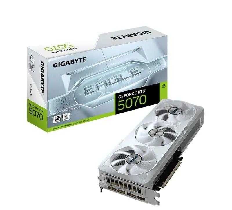 Gigabyte RTX 5070 Eagle OC Ice SFF 12 GB videokartasi, oq 1 Gigabyte RTX 5070 Eagle OC Ice SFF 12 GB videokartasi, oq 1