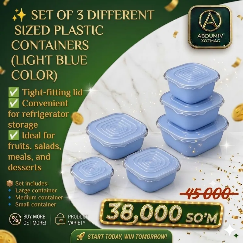 3 xil OCH KO'K PLASTMAS KANTINER - ABDUMIV XOZMAG — фото 2