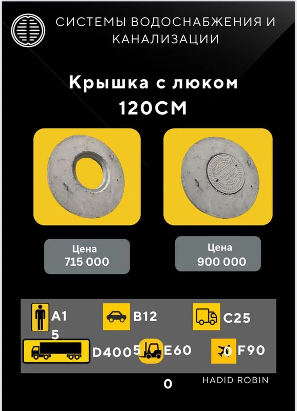 Крышка с люком 170 см, 120 см — фото 1