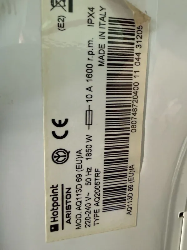 Продается стиральная машинка Hotpoint ARISTON AQUALTIS 11кг.Италия б/у — фото 5
