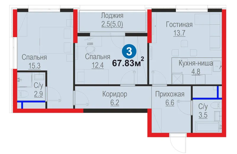 Квартира в Бектемирском р-не, ЖК Янги Бахт — фото 3