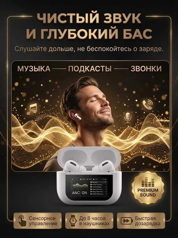 Наушники беспроводные-GENAI-GE5 ANC Pro 5