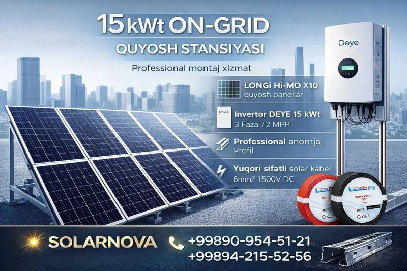 15kw On Grid Quyosh stansiyasi