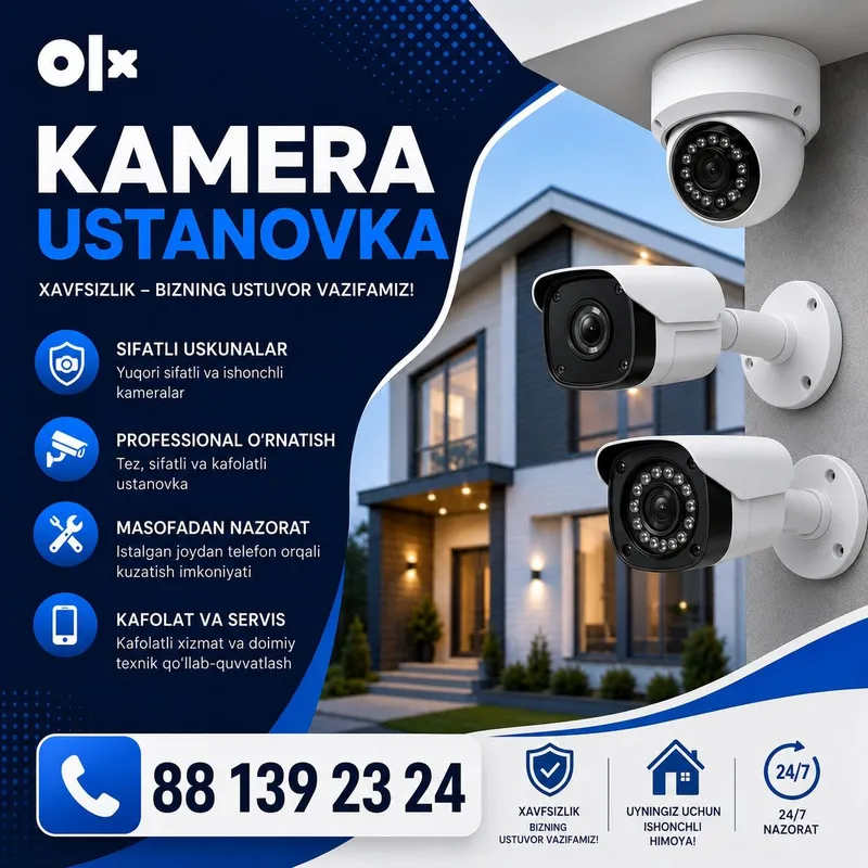 Kamera qo'yish установка камера видео наблюдения