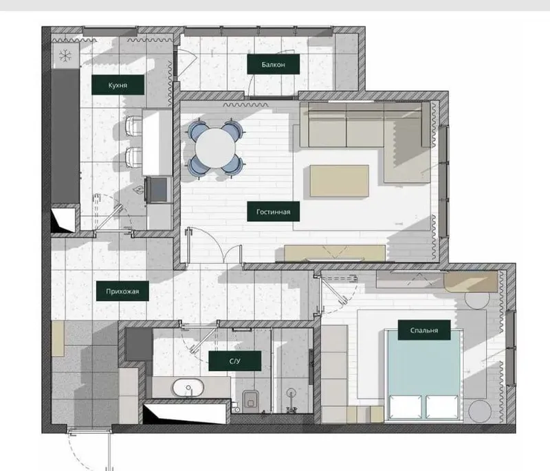 ЖК Saf Towers 2-х комнатная квартира. 80м2. 5