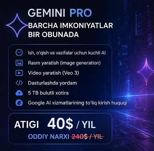 Gemini Pro obunasi — фото 2