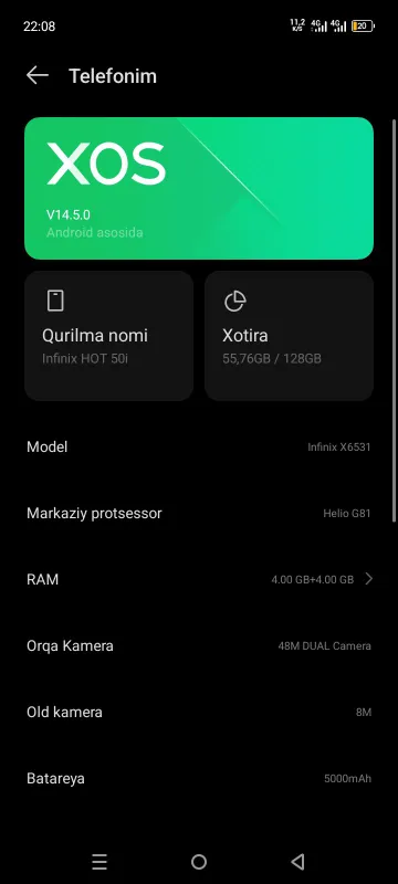 Infinix Hot 50i, край экрана треснут Infinix Hot 50i, край экрана треснут