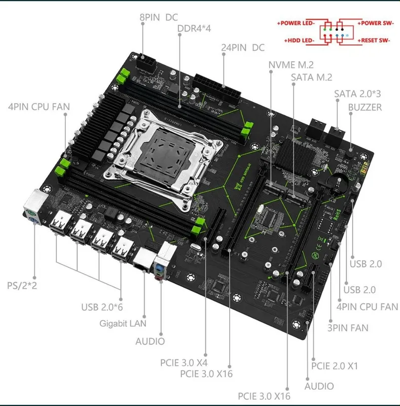 DDR4 yangi plata + 16 gb ozu + CPU 8 ta yadro — фото 2