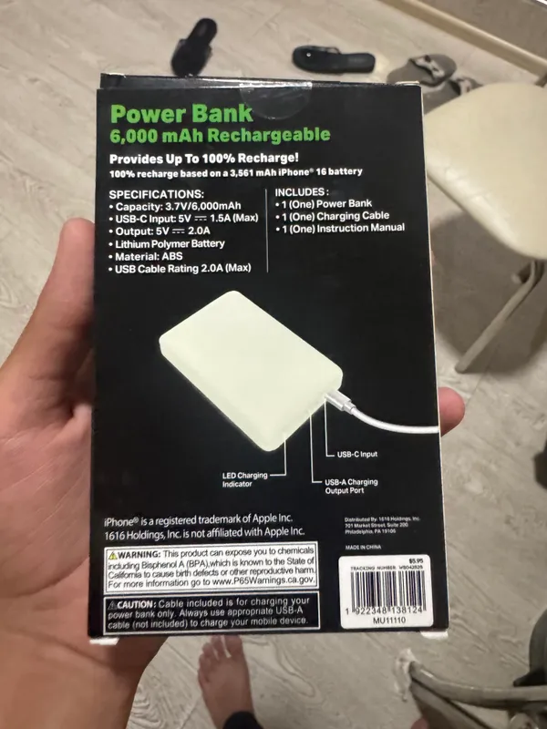 Power bank новый Американские 6000 mah 2