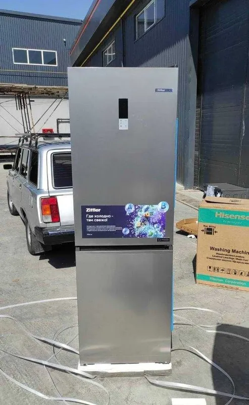 Холодильник Ziffler RFBF400SV Dark No Frost Inverter 409L Silver — фото 3
