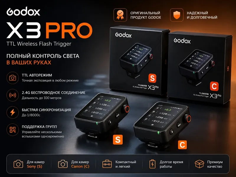 Nanlite RGB лампалар Canon ва Sony учун Captor батарейка лар. Godox .