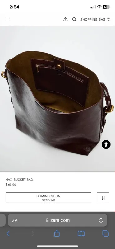 сумка-ведро макси (Maxi Bucket Bag) от бренда Zara — фото 1