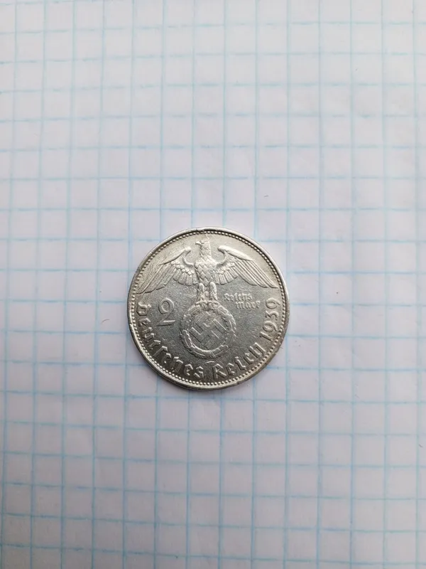 Монета 2 Рейхсмарки Германии третьего рейха — фото 3