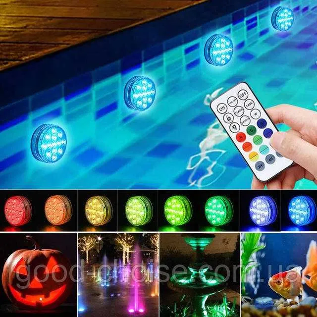 В наличии 1шт LED подводный цветодионый с пультом упровлением — фото 4