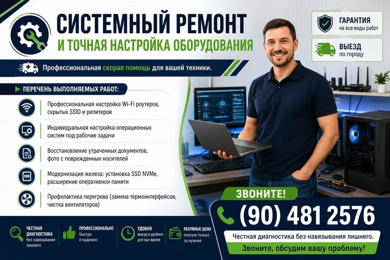 Texnikangiz uchun professional tezkor yordam.
