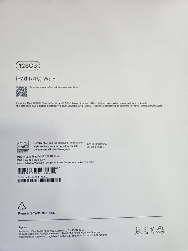 Apple iPad 11 (A16)
128 Gb 2