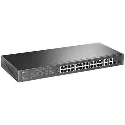 JetStream 24-Portli 10/100Mbps + 4-Portli Gigabit Smart PoE+ Switch — фото 1