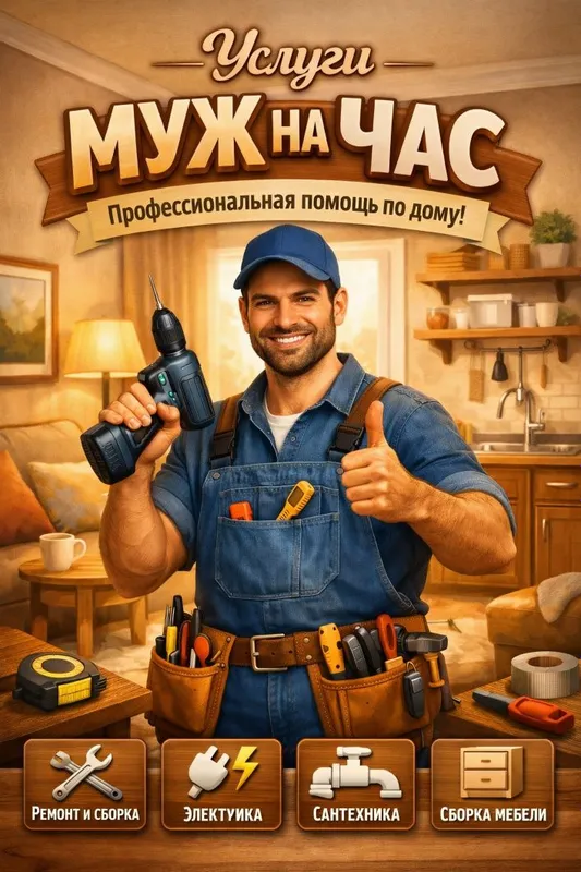 Мужкие руки на час — надёжная помощь по дому! Быстро,