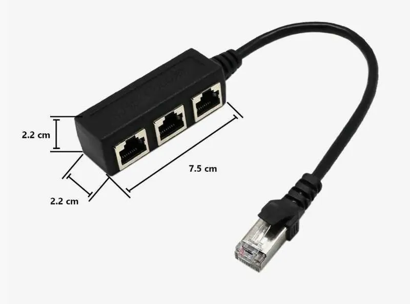 Сетевой хаб адаптер Lan to 3 Lan RJ45 2 Сетевой хаб адаптер Lan to 3 Lan RJ45 2
