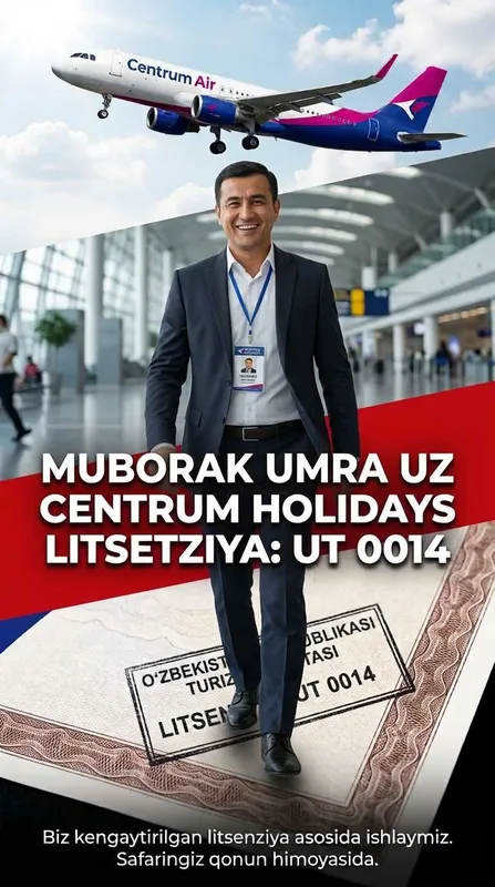 Centrum Holidays Umra Uzb Shayxontohur To'g'ri Reys Muborak Umra Paket 3