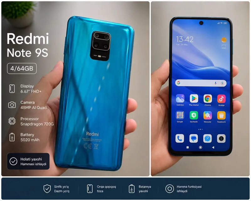 redmi note 9 s narxi 900 ming hamma joyi yaxshi 2